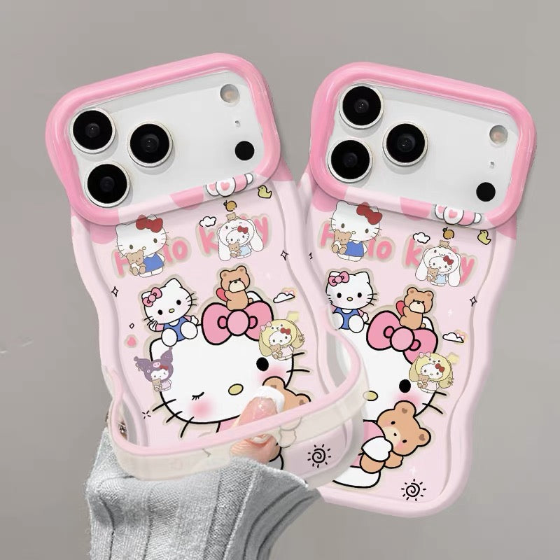 Pink HelloKitty invisible double stand phone case