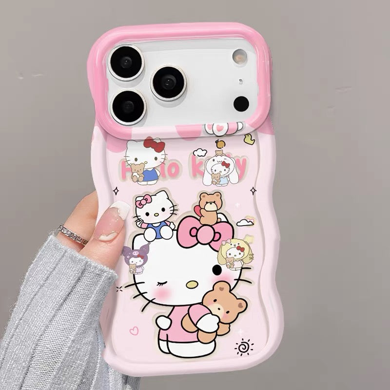 Pink HelloKitty invisible double stand phone case