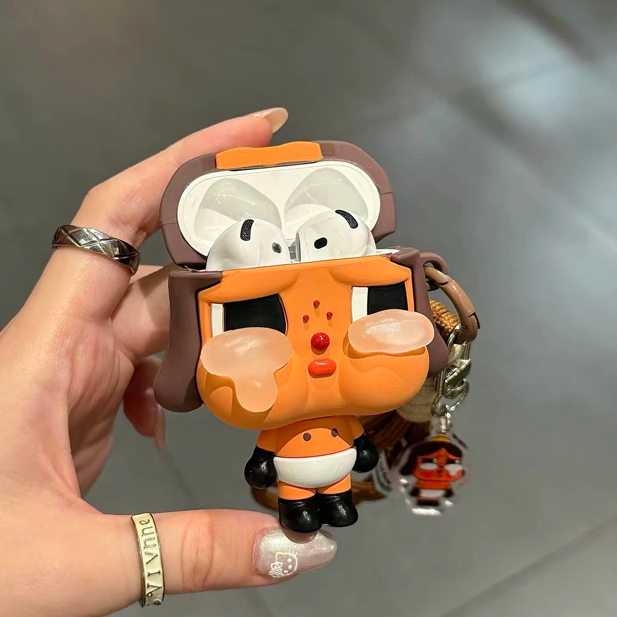 Cute Brown-Skinned Crying Doll AirPods Case