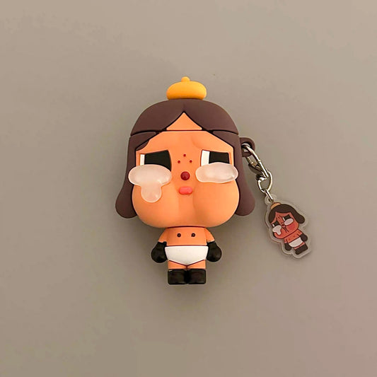 Cute Brown-Skinned Crying Doll AirPods Case