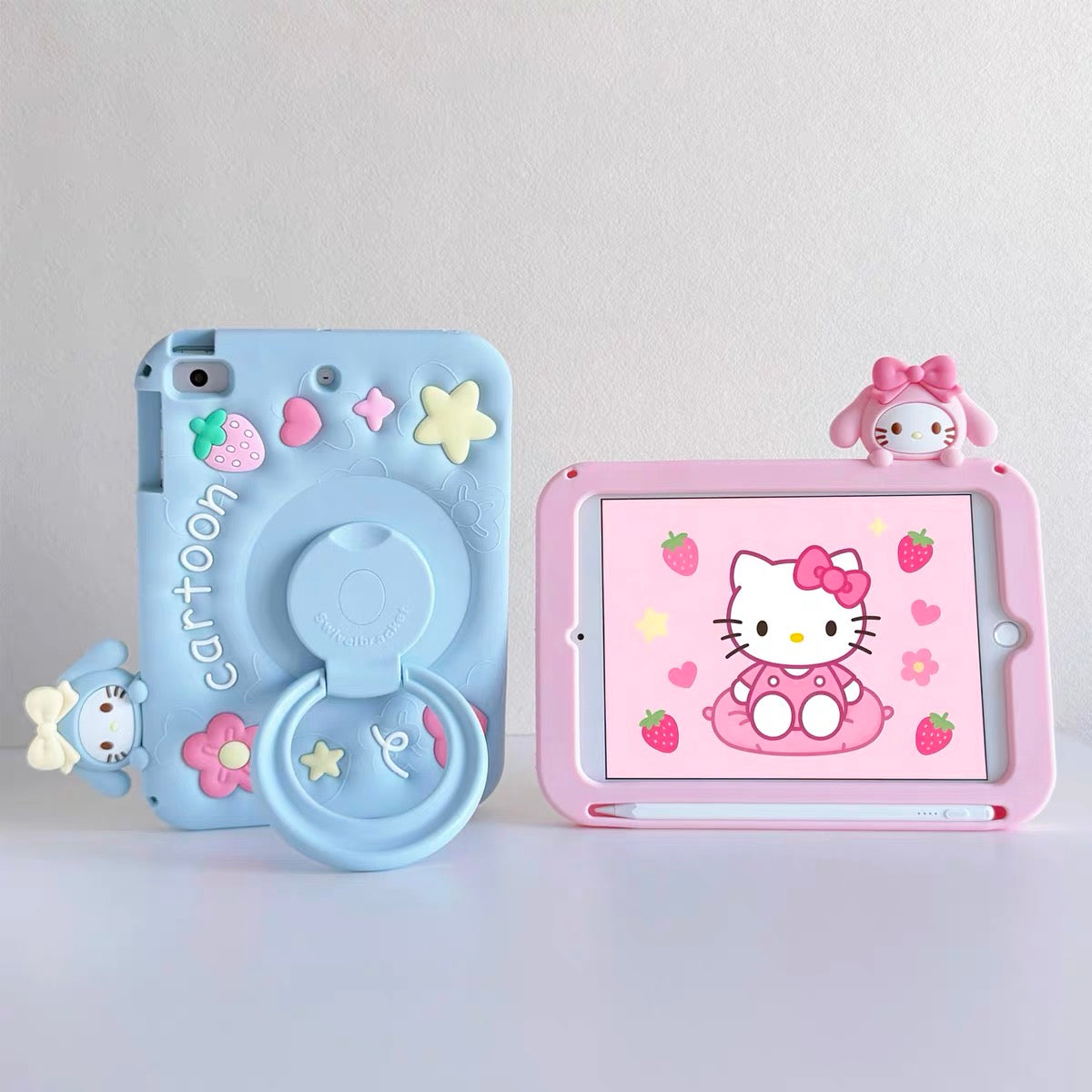 Cinnamoroll & Hello Kitty 360-Degree Rotating iPad Case with Pencil Slot