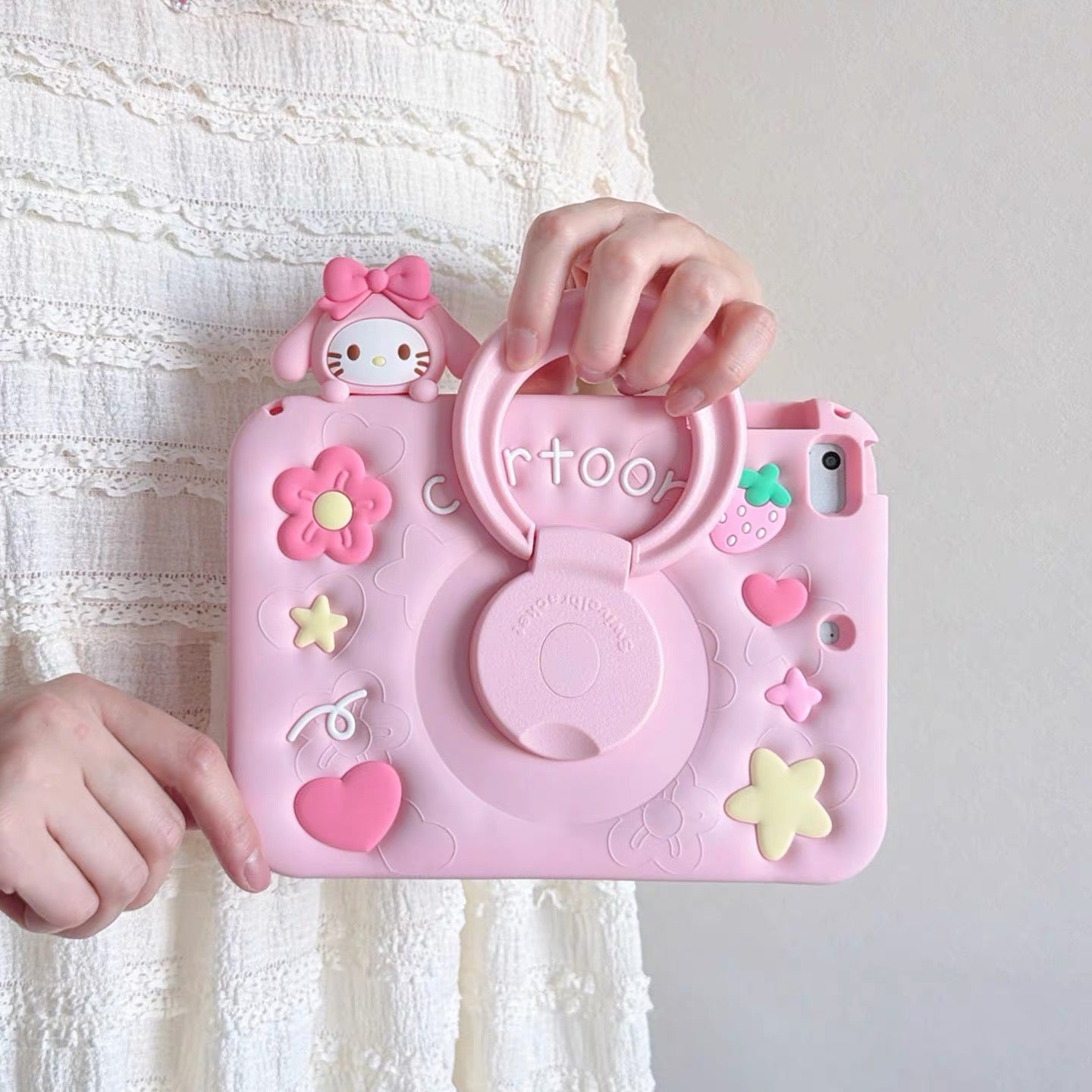 Cinnamoroll & Hello Kitty 360-Degree Rotating iPad Case with Pencil Slot