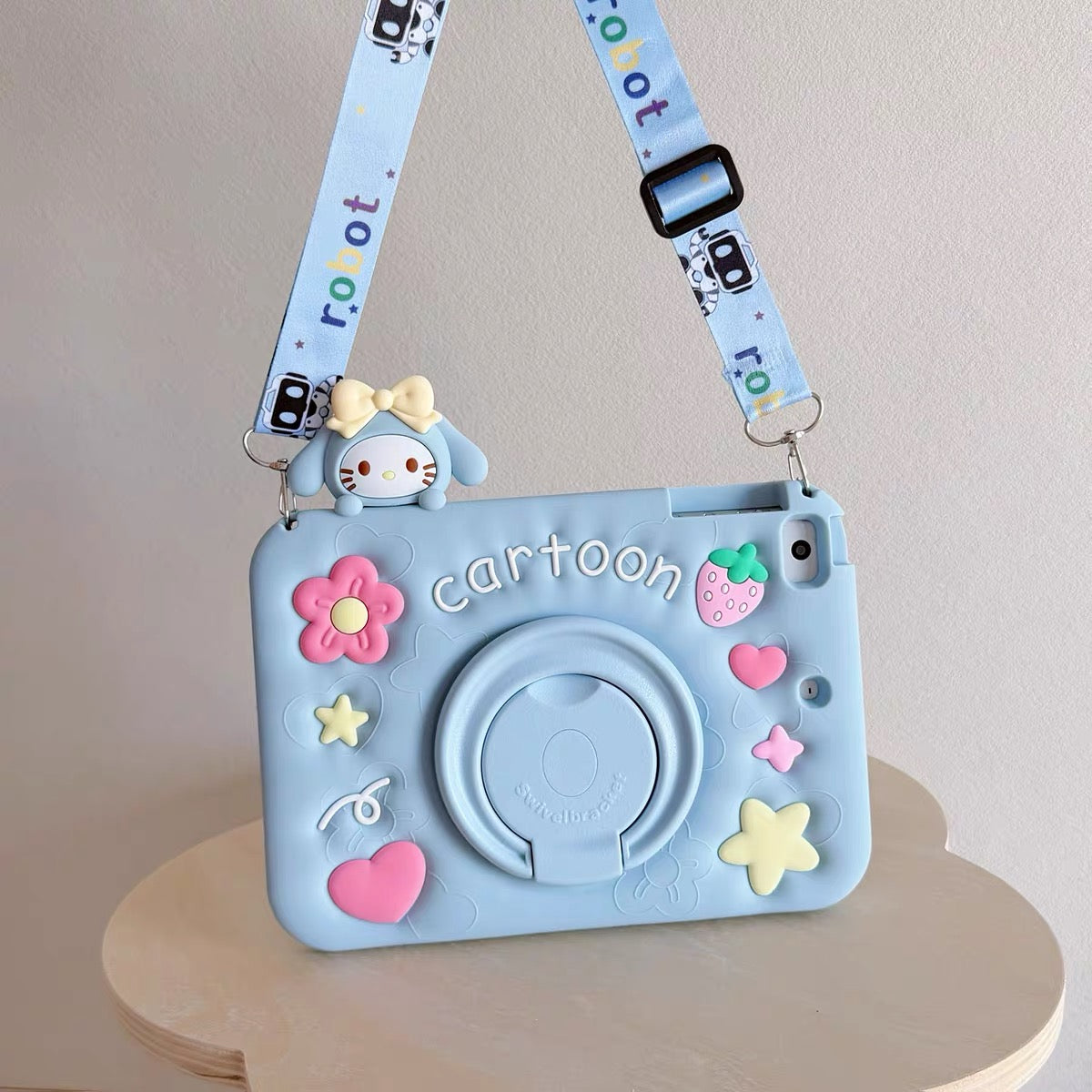 Cinnamoroll & Hello Kitty 360-Degree Rotating iPad Case with Pencil Slot