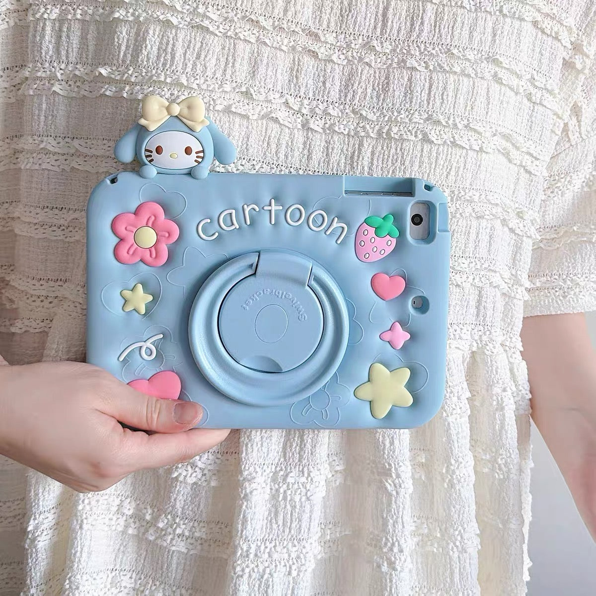 Cinnamoroll & Hello Kitty 360-Degree Rotating iPad Case with Pencil Slot