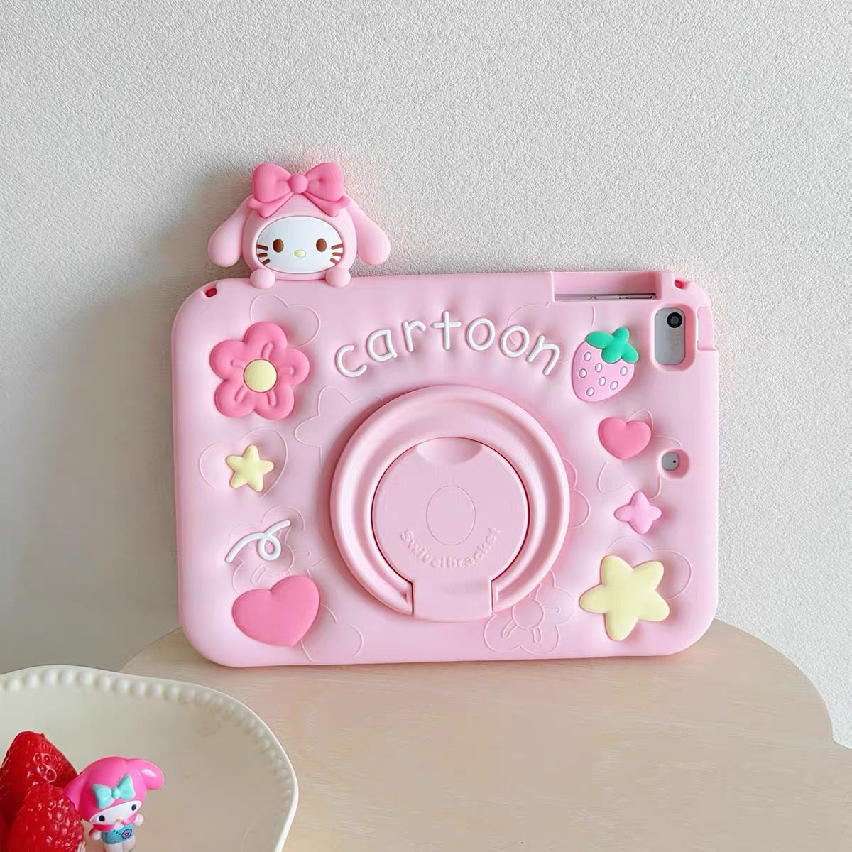 Cinnamoroll & Hello Kitty 360-Degree Rotating iPad Case with Pencil Slot