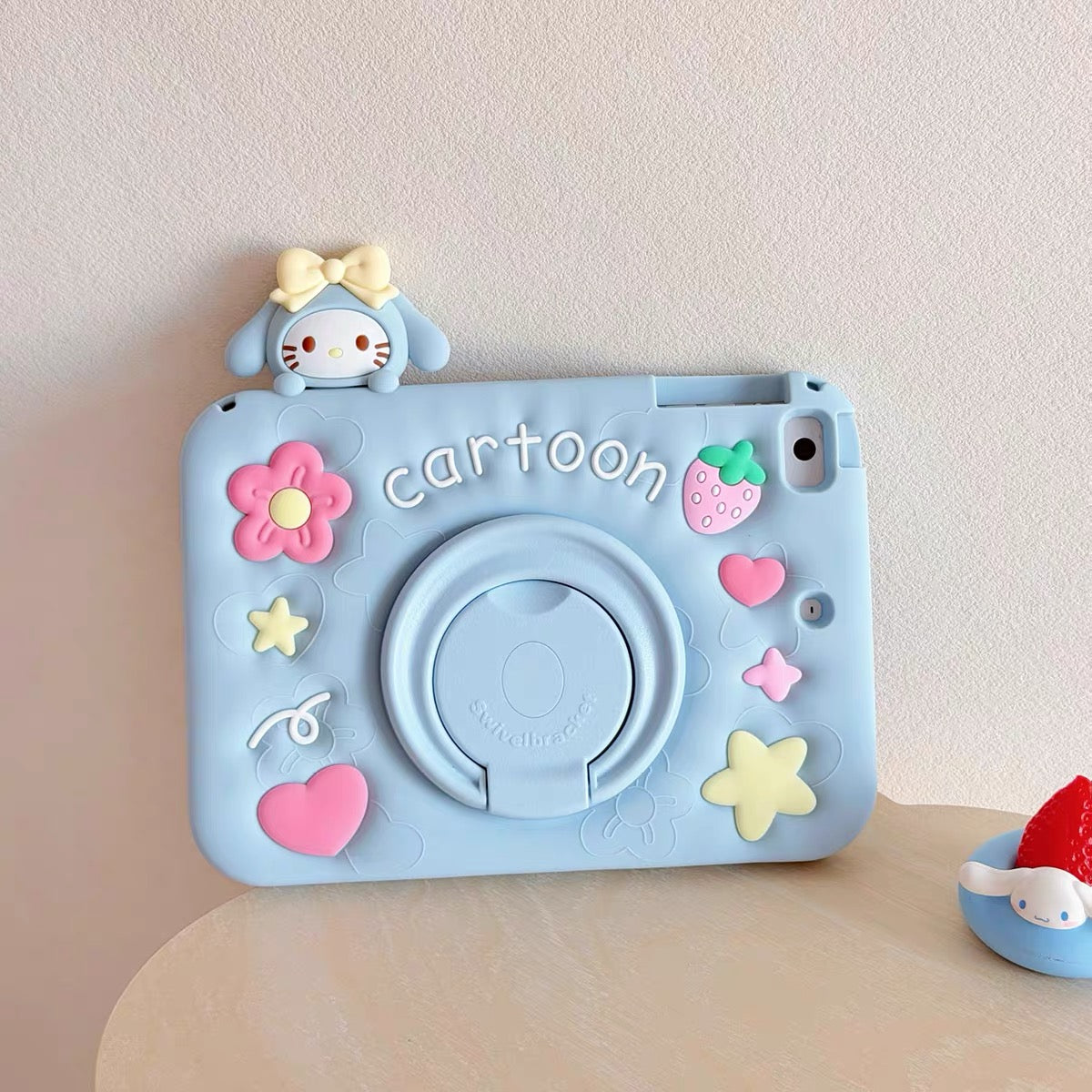 Cinnamoroll & Hello Kitty 360-Degree Rotating iPad Case with Pencil Slot