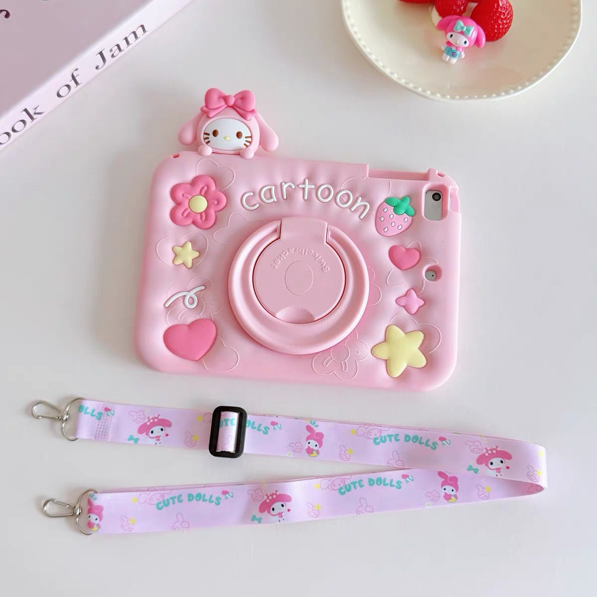 Cinnamoroll & Hello Kitty 360-Degree Rotating iPad Case with Pencil Slot