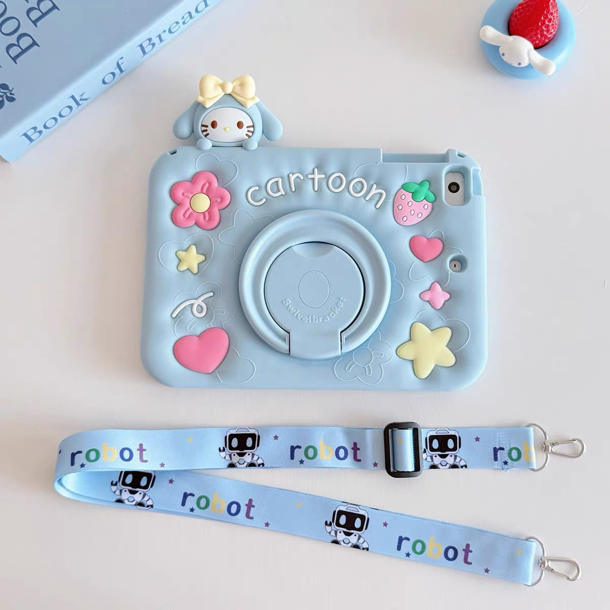 Cinnamoroll & Hello Kitty 360-Degree Rotating iPad Case with Pencil Slot