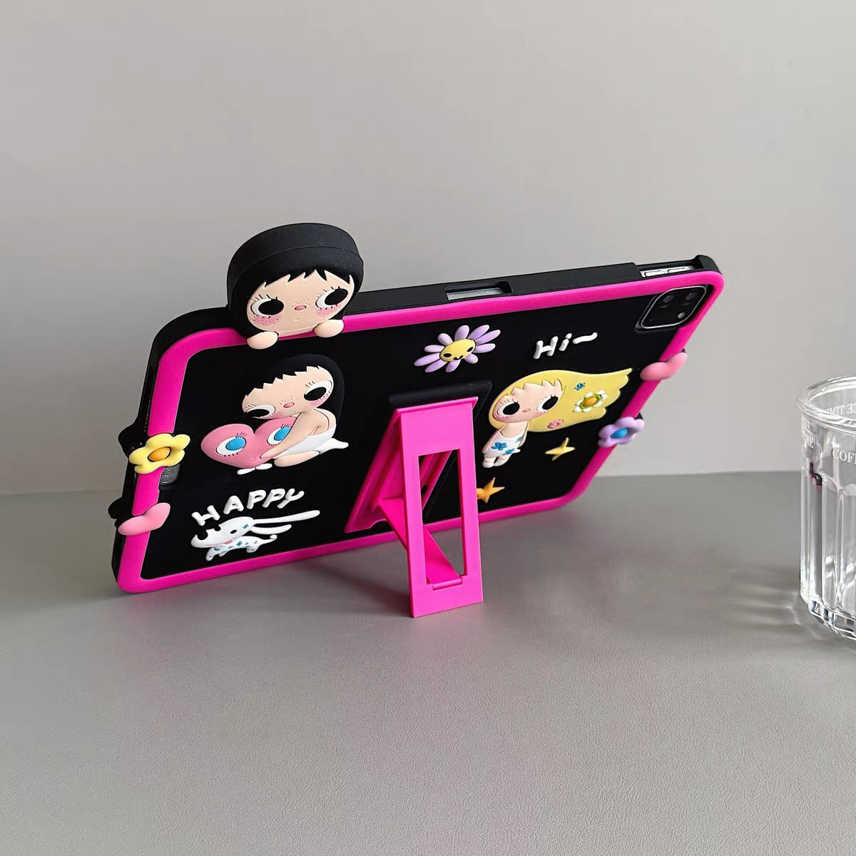 "Lying-Down Girl" 360-Degree Rotating Stand Case for Apple iPad