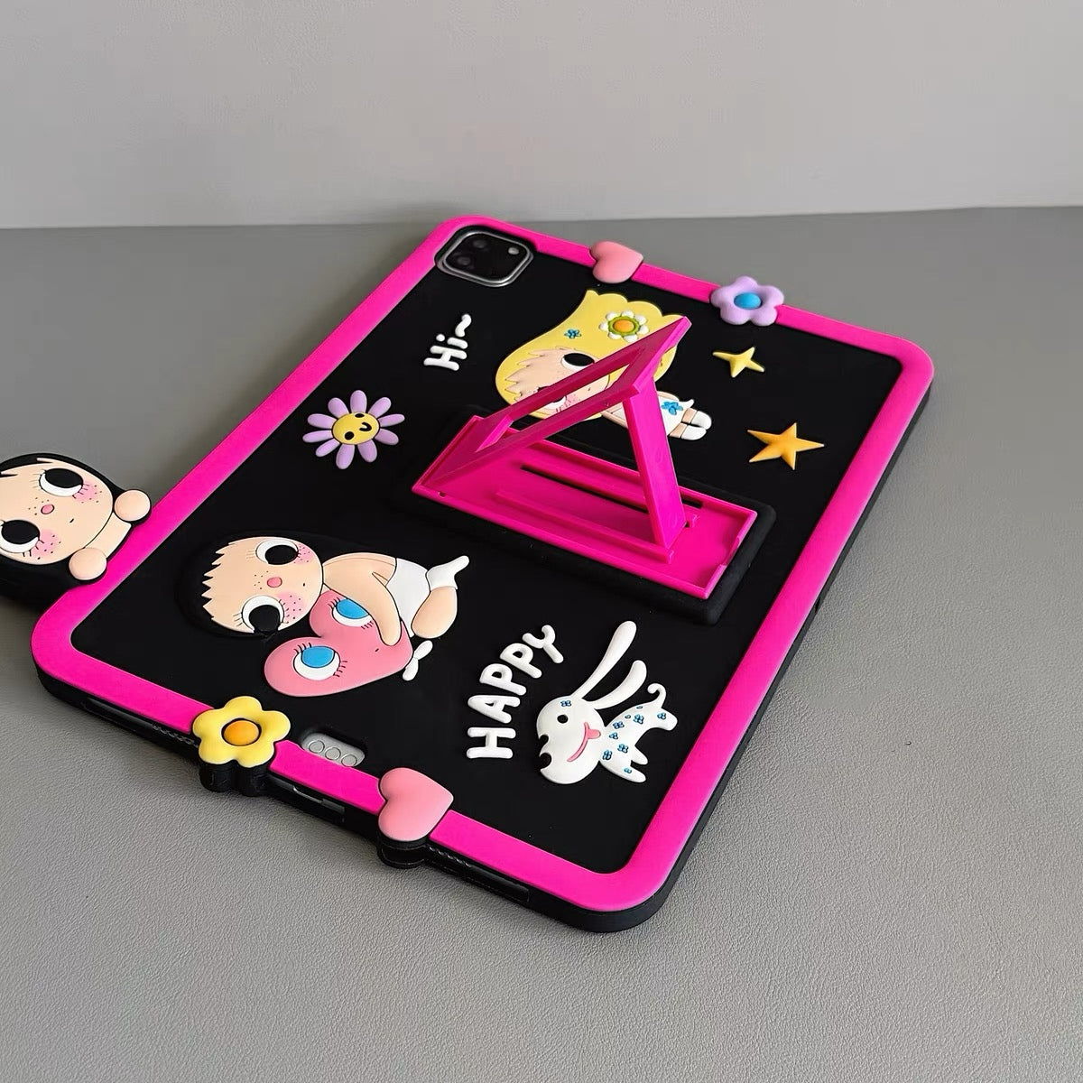 "Lying-Down Girl" 360-Degree Rotating Stand Case for Apple iPad
