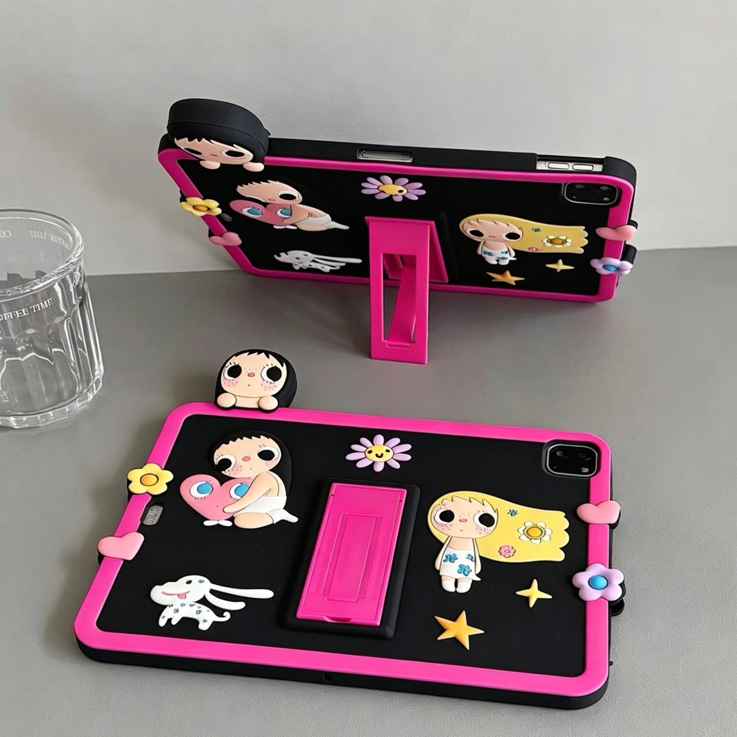 "Lying-Down Girl" 360-Degree Rotating Stand Case for Apple iPad