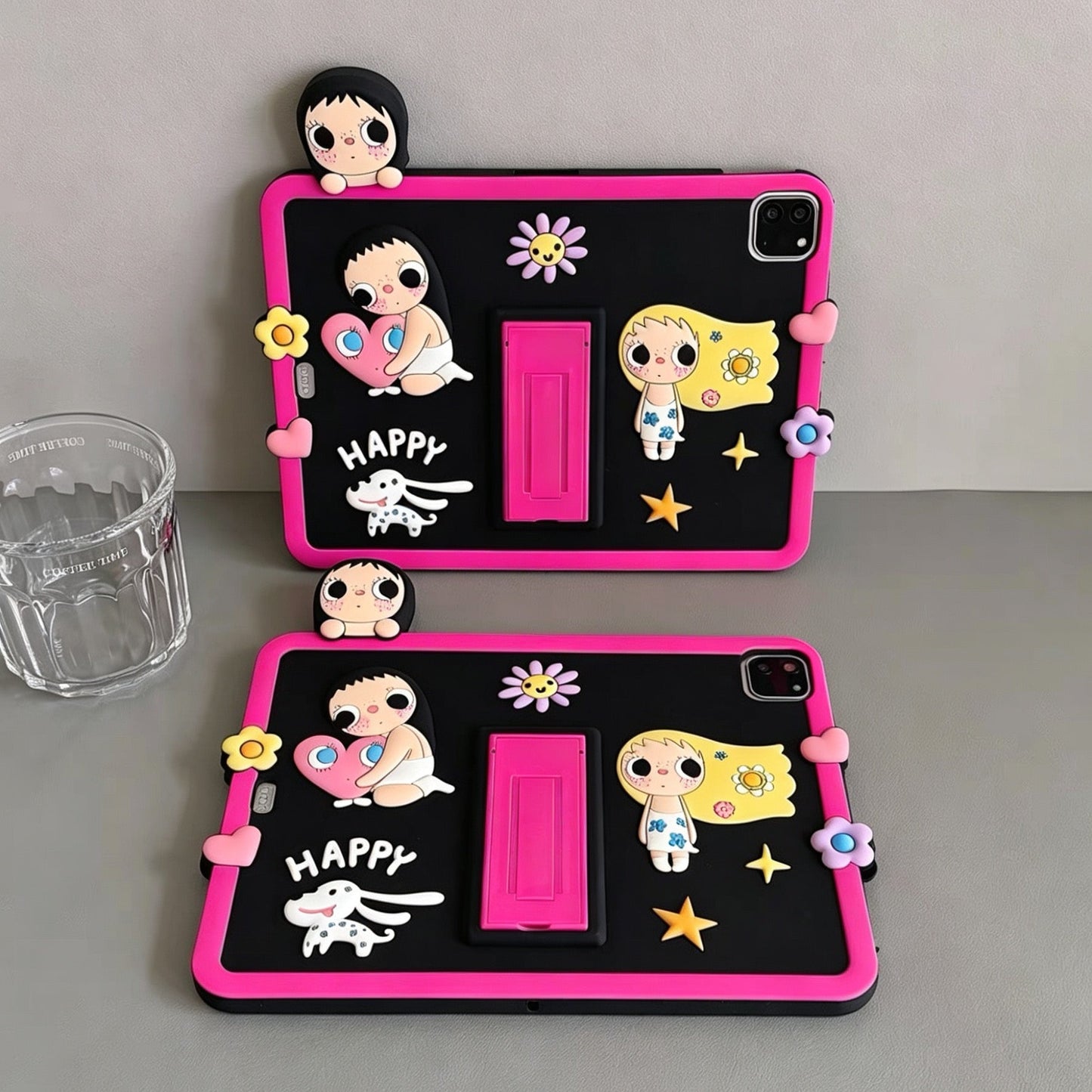 "Lying-Down Girl" 360-Degree Rotating Stand Case for Apple iPad