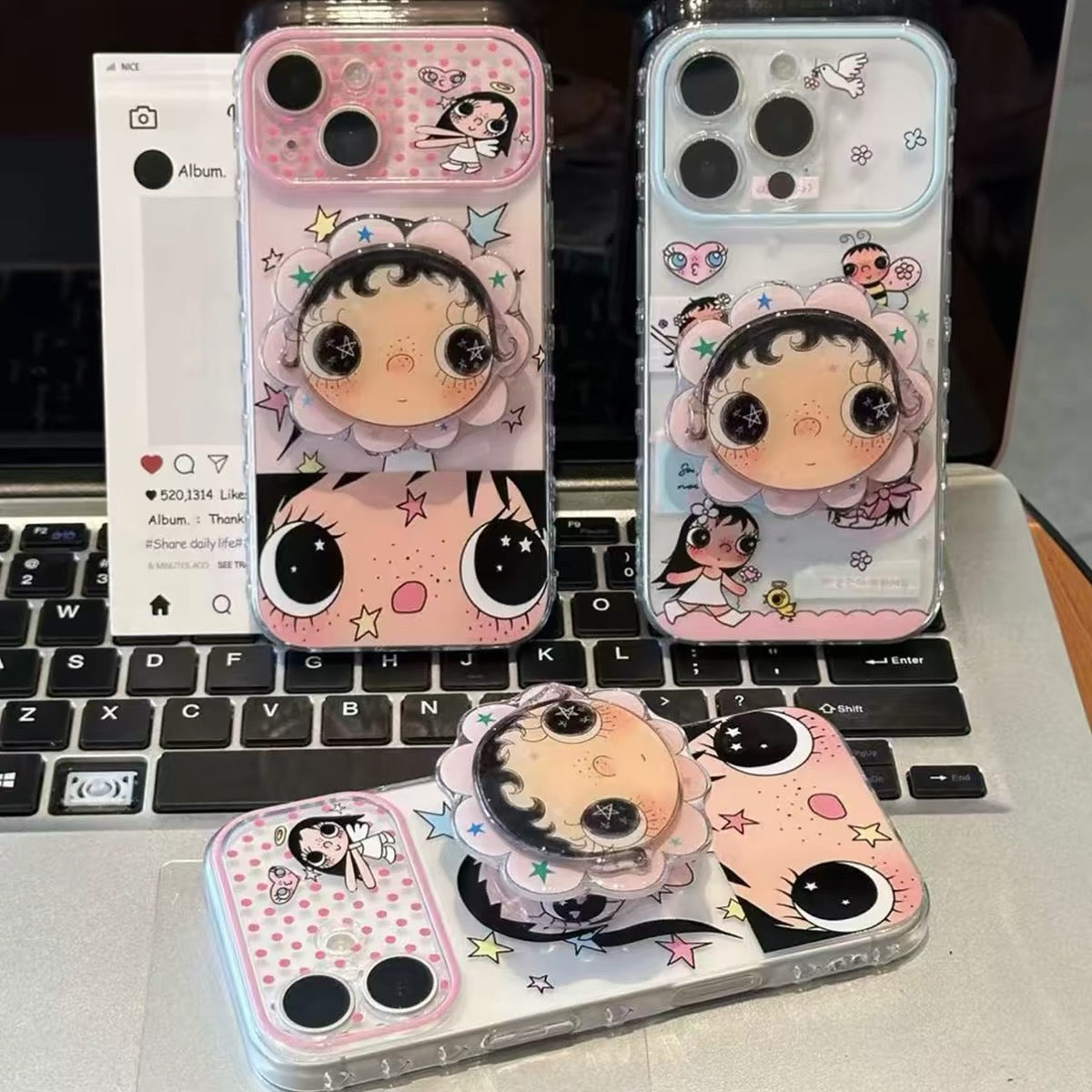 Butterfly and Bee Phone Case with Kickstand