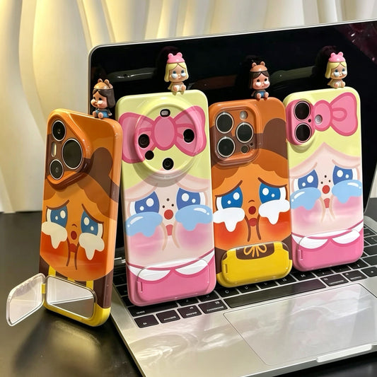 Cute "Crying Baby" Phone Case with Mirror Stand