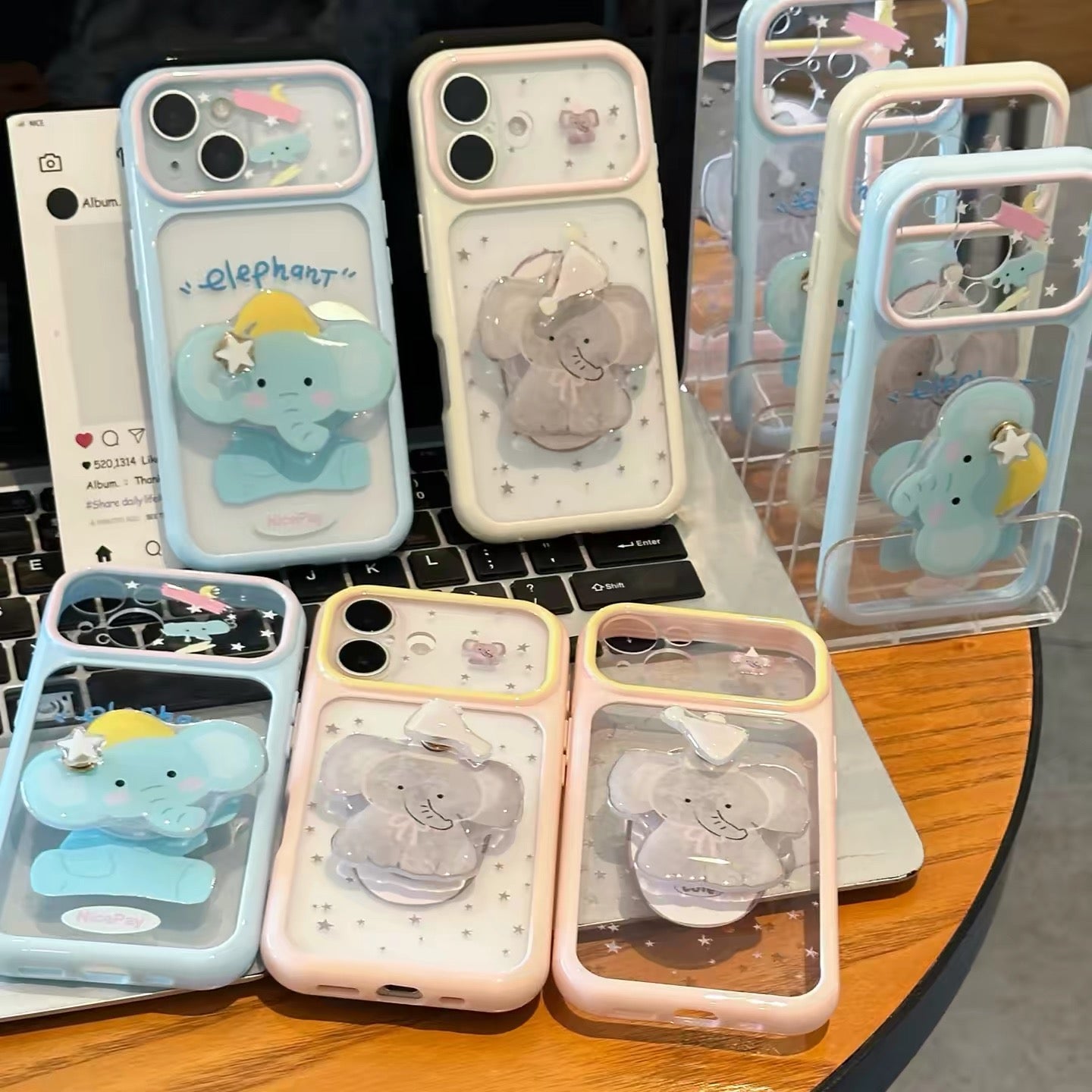 Cute Elephant Stand Phone Case