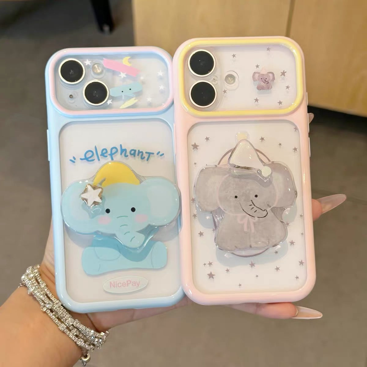 Cute Elephant Stand Phone Case