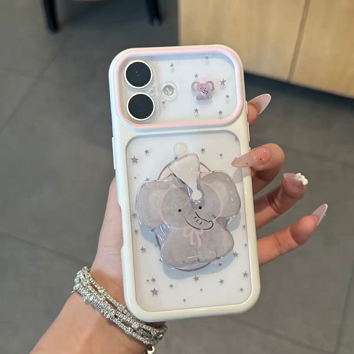 Cute Elephant Stand Phone Case