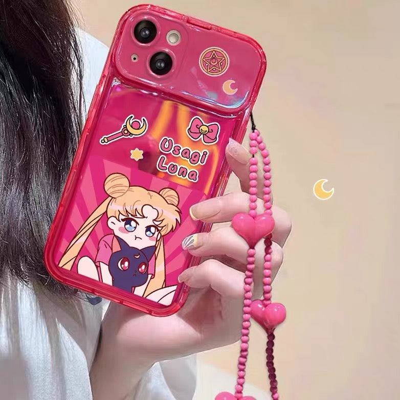 Cute Girl Style Flip-Mirror Phone Case