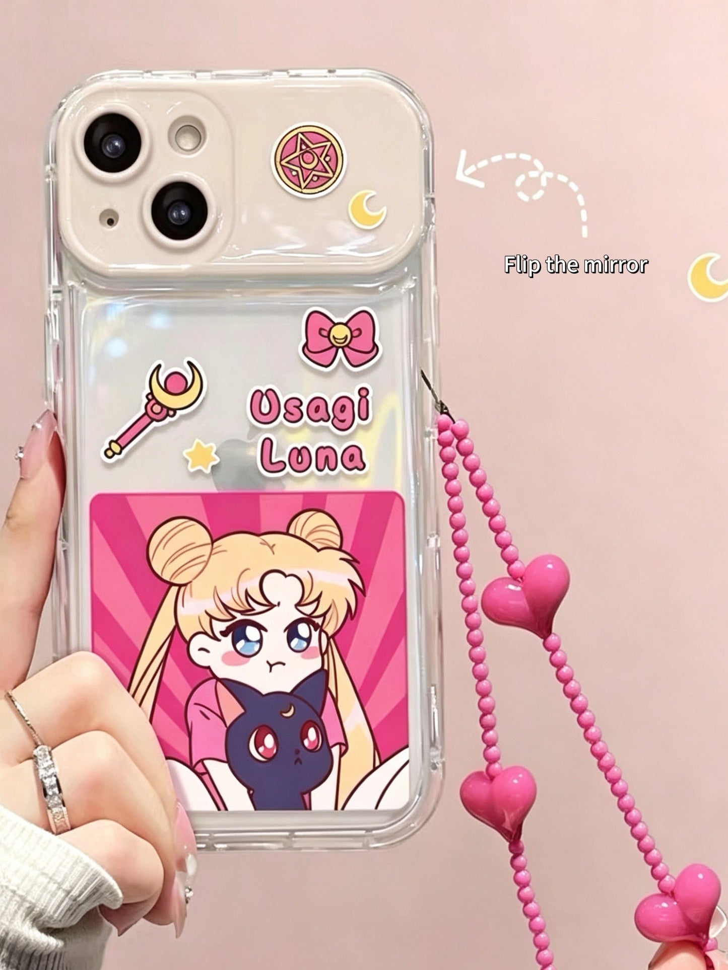 Cute Girl Style Flip-Mirror Phone Case