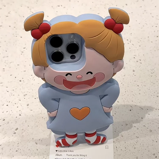 Cute 3D "Laughing Coco-chan" Girl Phone Case