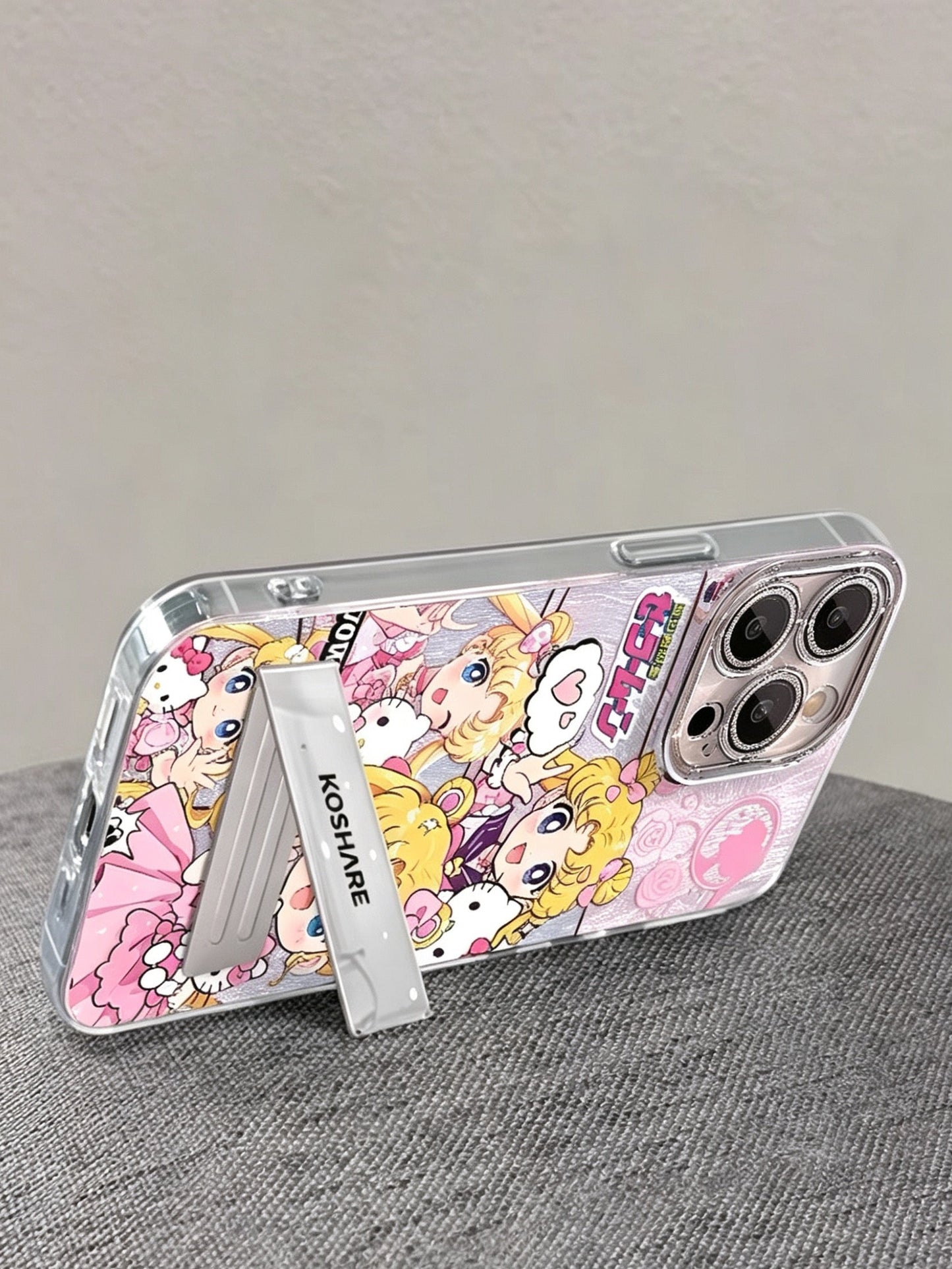 Sailor Moon Phone Case with Ears, Bracelet, and Kickstand