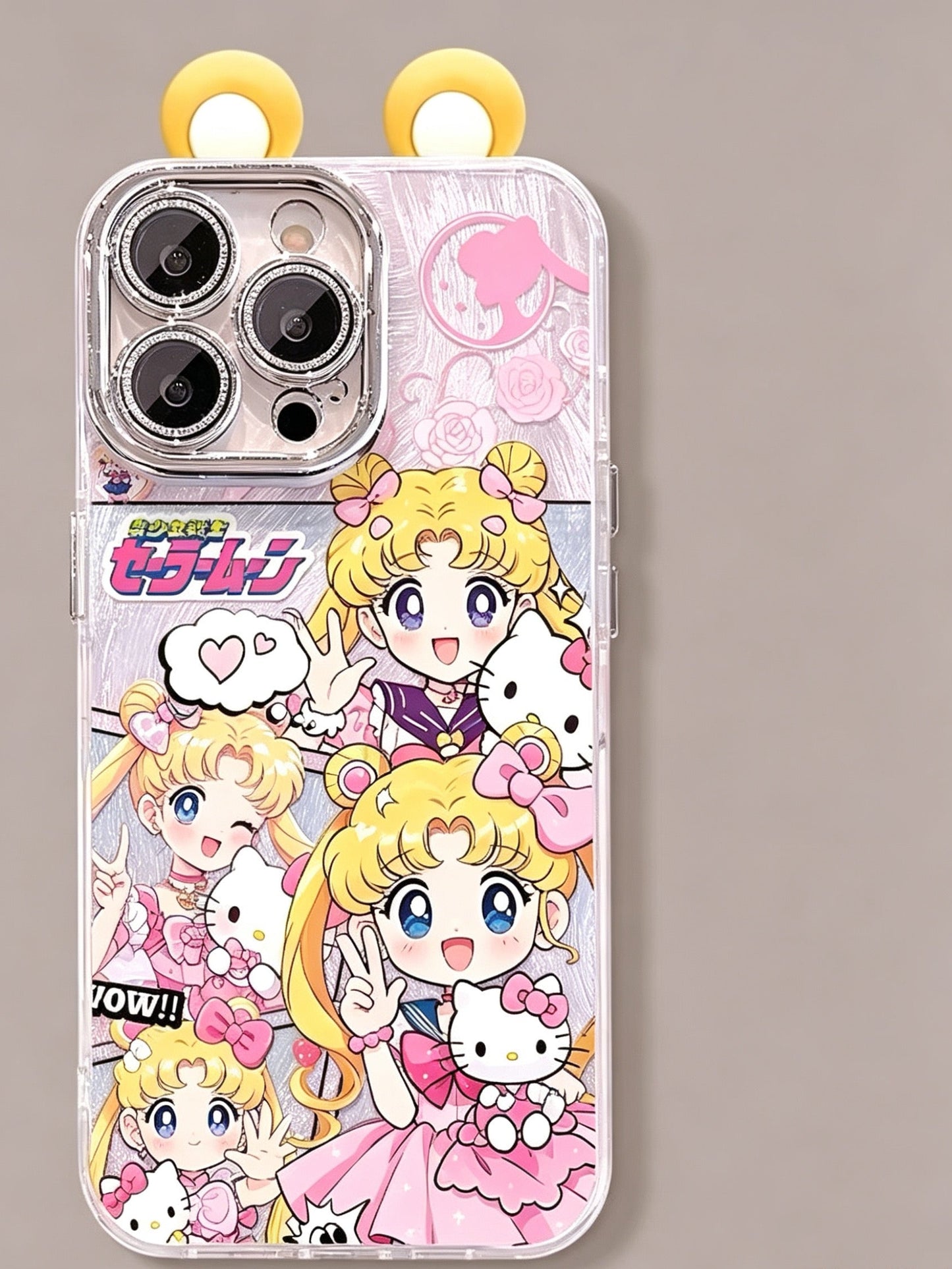 Sailor Moon Phone Case with Ears, Bracelet, and Kickstand