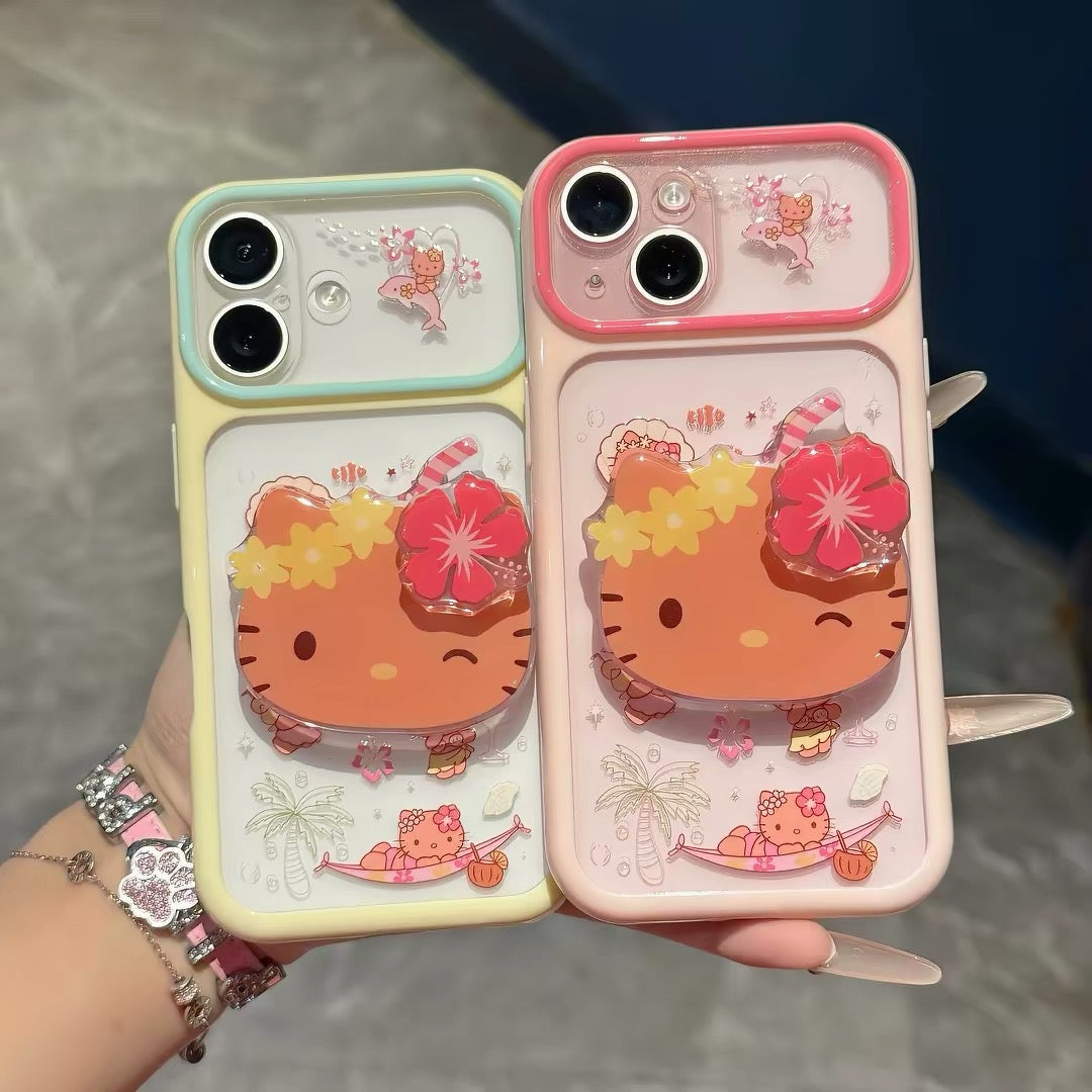Floral Kitten Phone Case with Kickstand