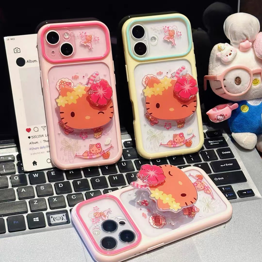 Floral Kitten Phone Case with Kickstand