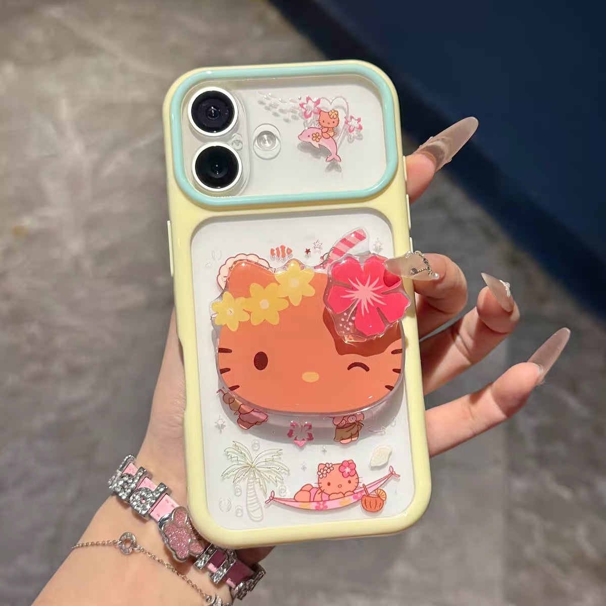 Floral Kitten Phone Case with Kickstand