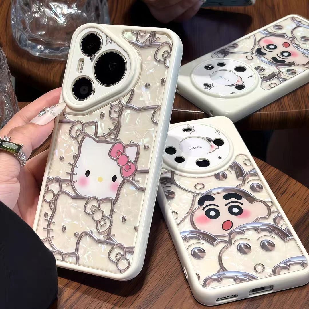 Shell-style Crayon Shin-chan & Hello Kitty phone case