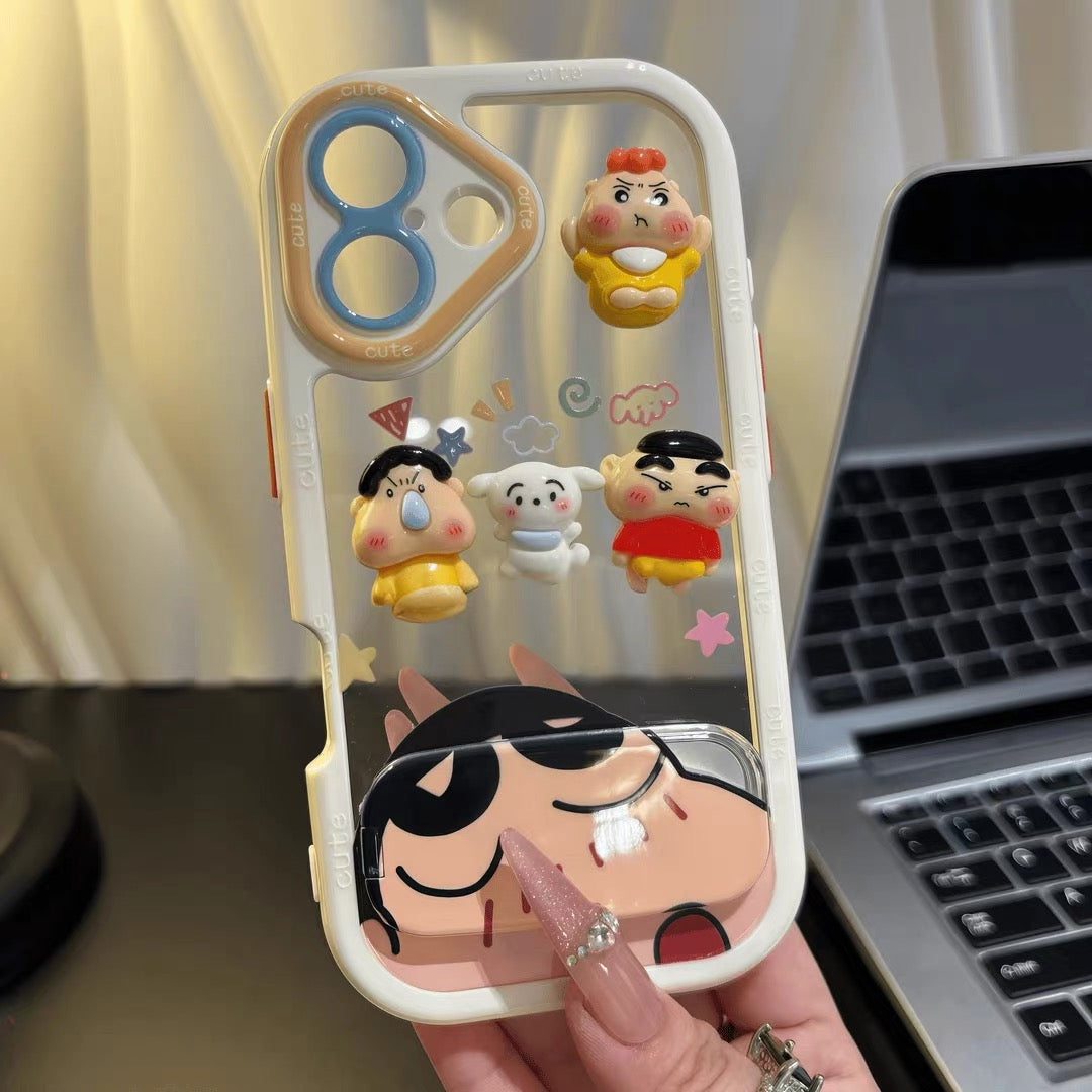 "Big-Headed Boy" Crayon Shin-chan Phone Case with Mirror Stand