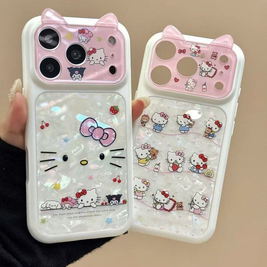 Cute Sanrio phone case with 3D cat ears