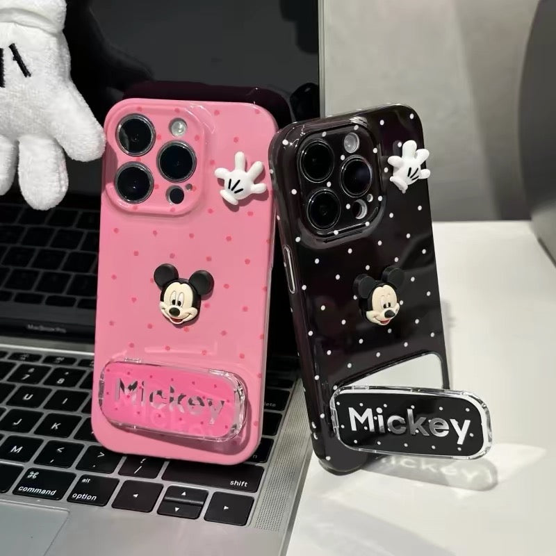 3D Mickey Figure Phone Case with Mirror and Stand