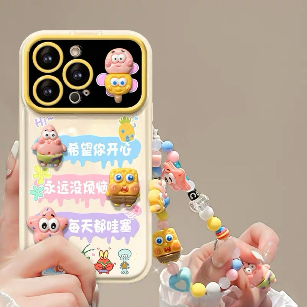 Underwater Family Flip-Mirror & Bracelet Phone Case