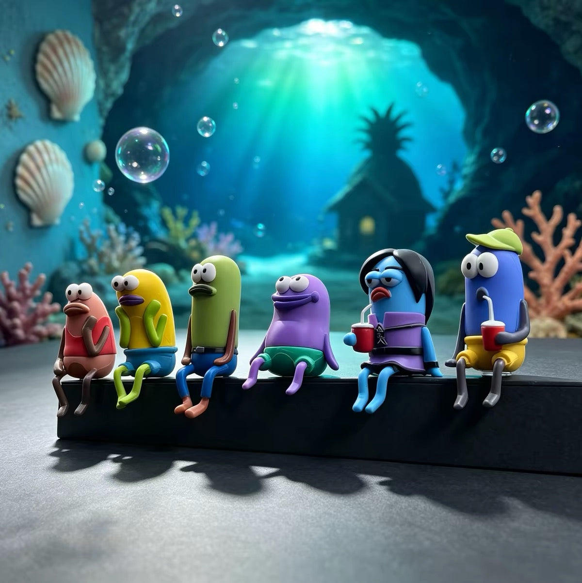 Viral Bikini Bottom Fish/Clownfish Plush Figure – Desktop & Car Dashboard Ornament