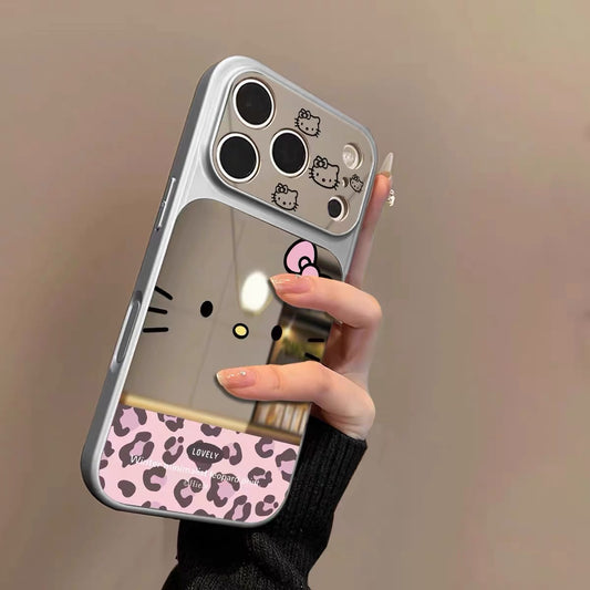 Compatible with Samsung Pink Leopard-Print Cat Phone Case