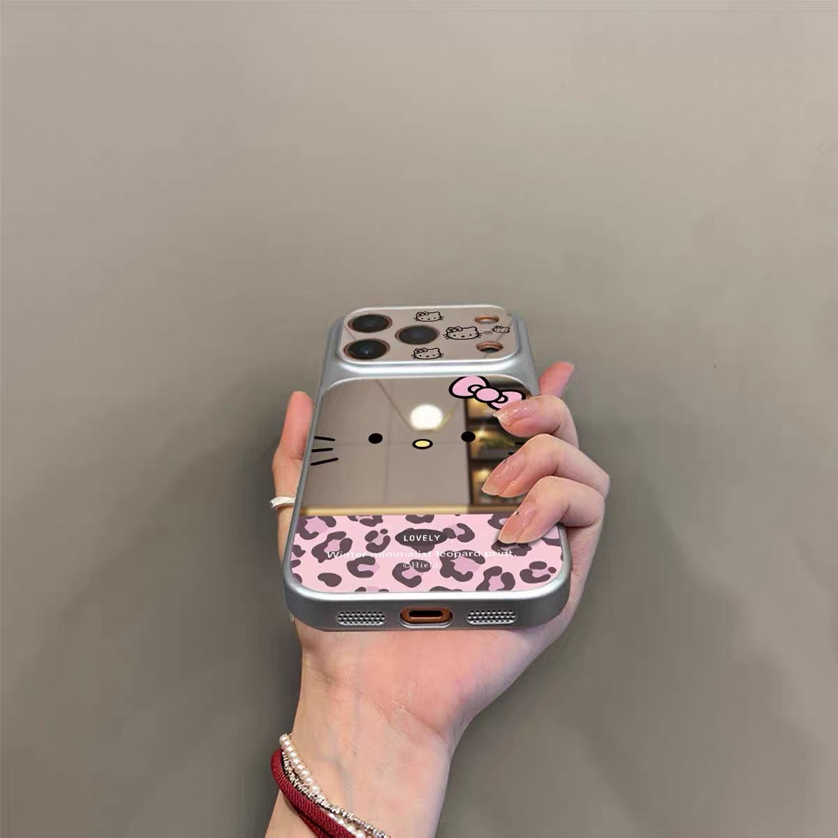 Compatible with Samsung Pink Leopard-Print Cat Phone Case