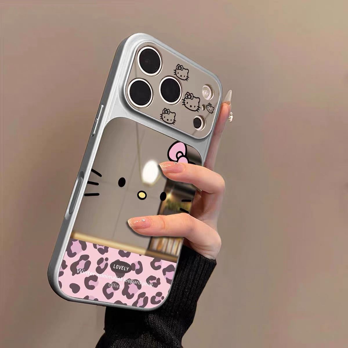 Compatible with Samsung Pink Leopard-Print Cat Phone Case