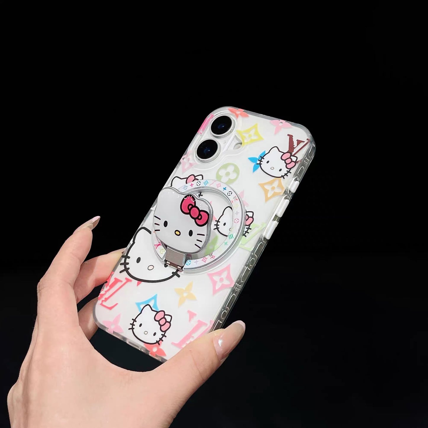 Denim Hello Kitty Rotating Magnetic Stand Phone Case