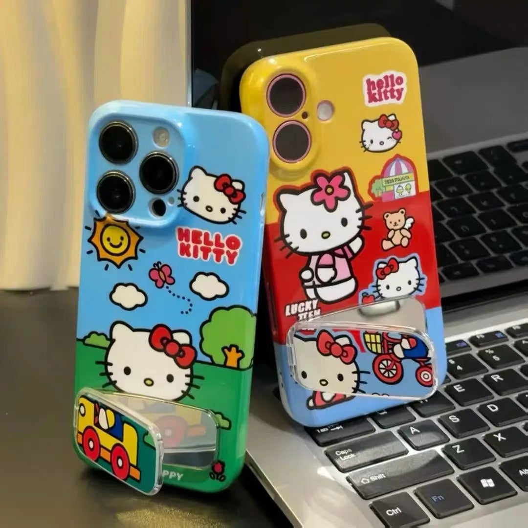 Cute Hello Kitty Mirror Stand Phone Case