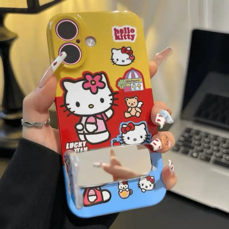 Cute Hello Kitty Mirror Stand Phone Case