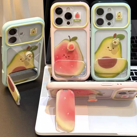 Rotating Guava-Themed Phone Case with Mirror Stand