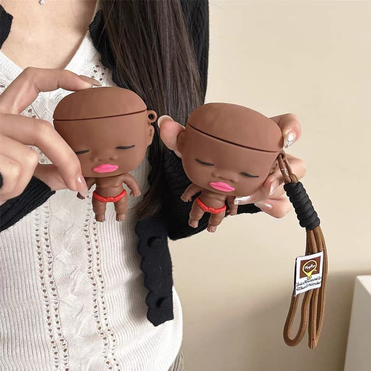 Quirky 3D Natasha Doll Earphone Case