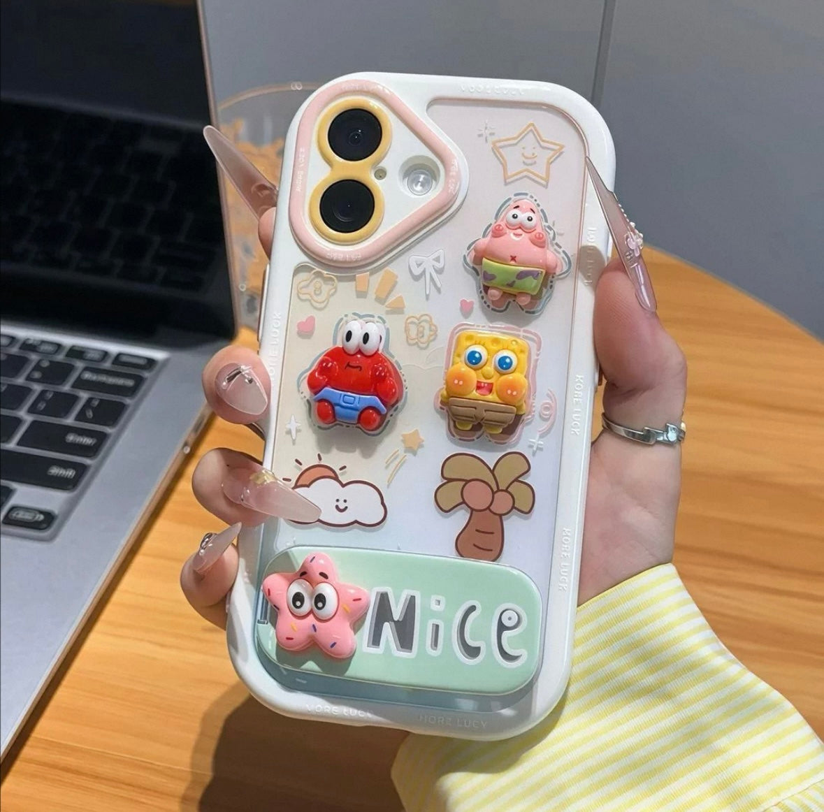 Patrick Star and SpongeBob Mirror Stand Phone Case