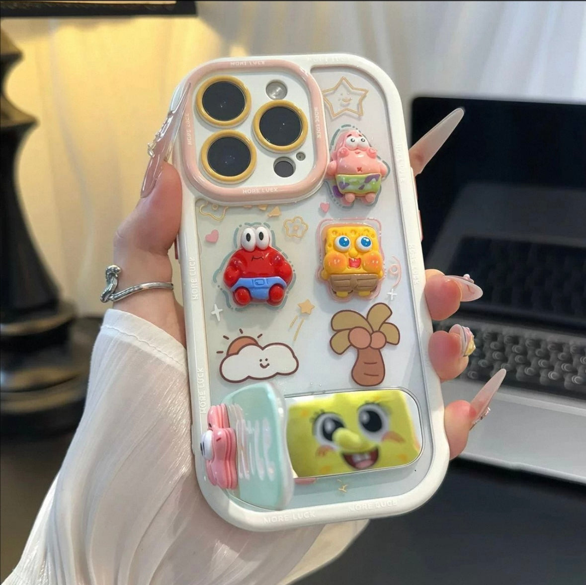 Patrick Star and SpongeBob Mirror Stand Phone Case
