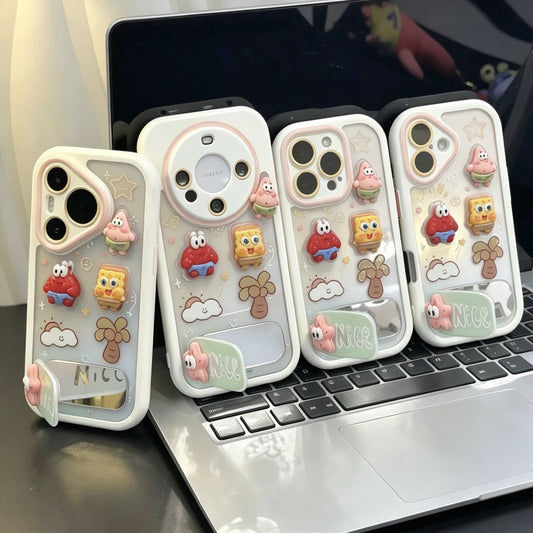 Patrick Star and SpongeBob Mirror Stand Phone Case