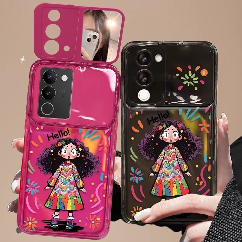 Graffiti Girl Flip Mirror Phone Case