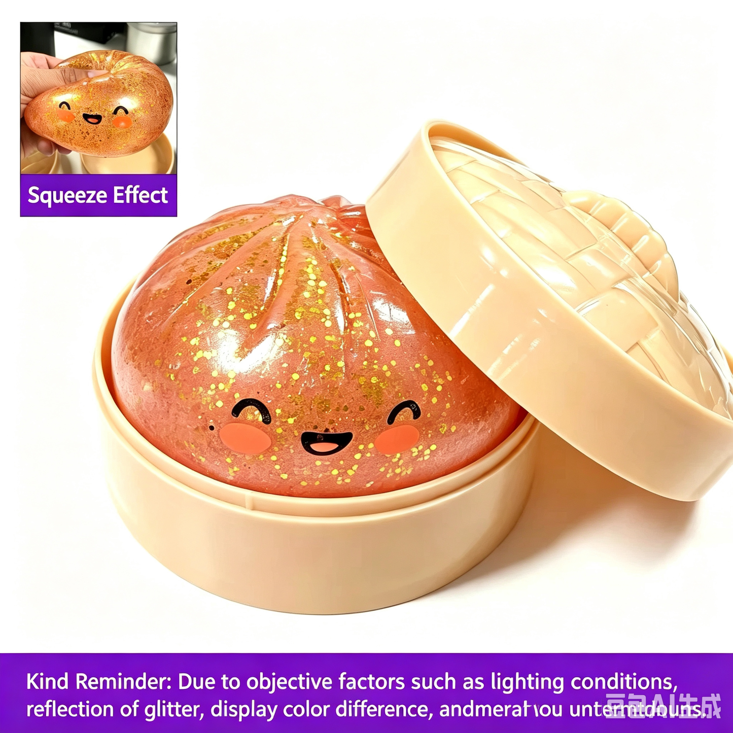 Cute, realistic steamed bun stress-relief squeeze toy—the ultimate stress buster.