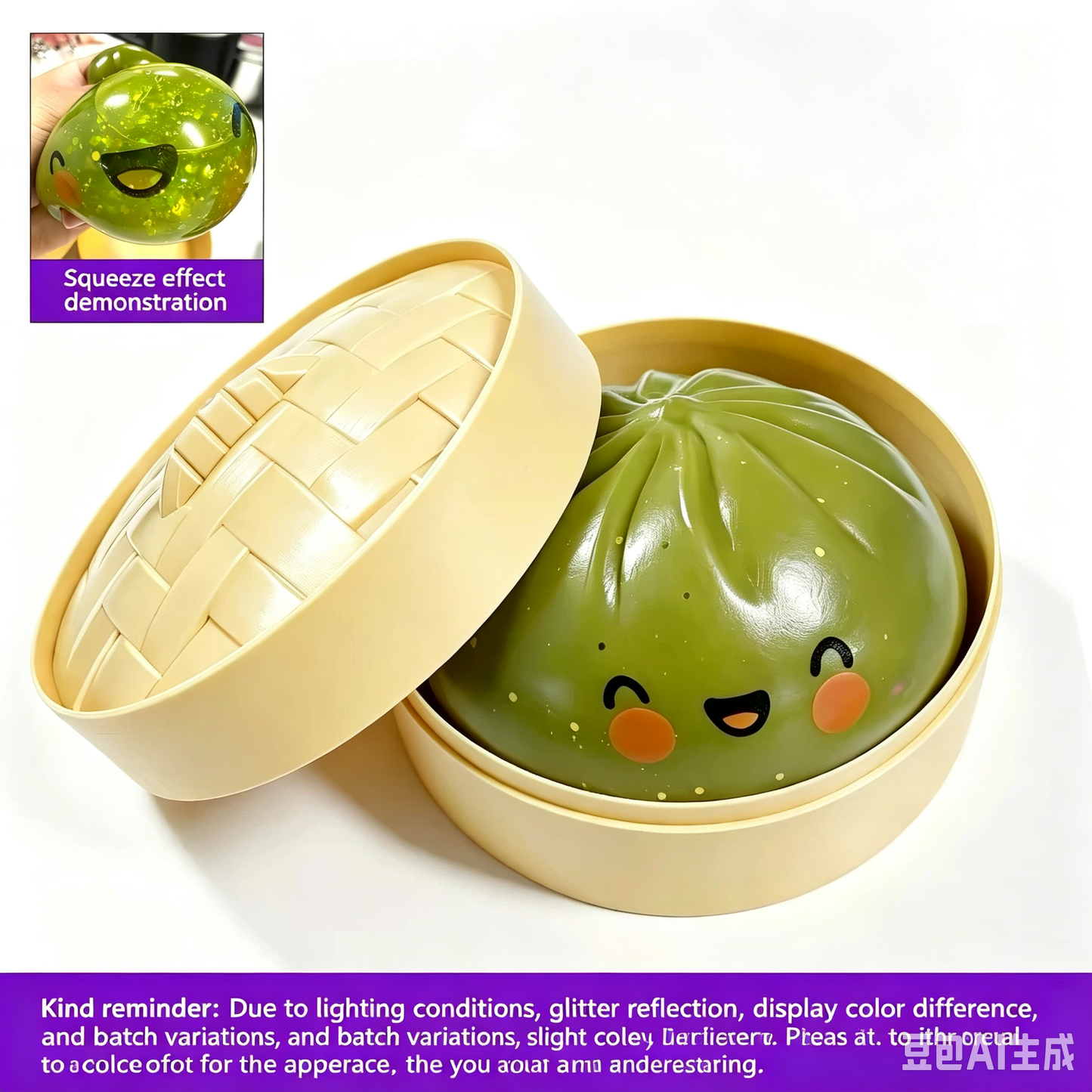 Cute, realistic steamed bun stress-relief squeeze toy—the ultimate stress buster.