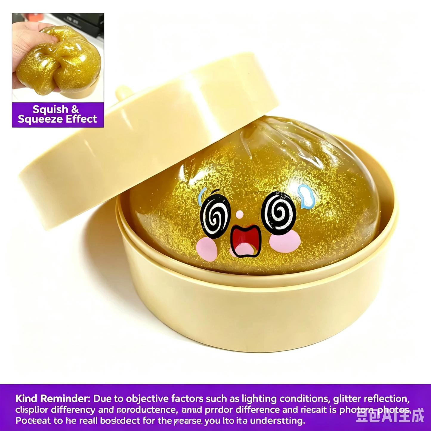 Cute, realistic steamed bun stress-relief squeeze toy—the ultimate stress buster.